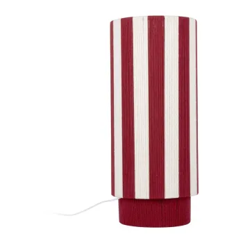 Veioza rosie/alba cu tapiterie din franghie (inaltime 58 cm) Vienna Stripes - Leitmotiv imagine