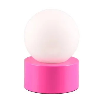 Veioza roz cu abajur din sticla (inaltime 17 cm) Countess - Trio imagine