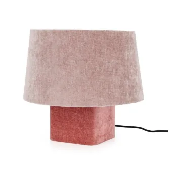 Veioza roz din metal cu abajur textil (inaltime 35 cm) Demra - Bizzotto imagine