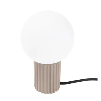 Veioza taupe cu abajur din sticla (inaltime 19 cm) Orbital - Nice Lamps imagine