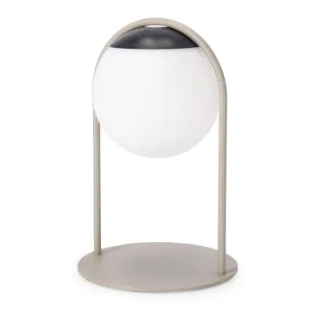Veioza taupe LED cu intensitate reglabila cu abajur din plastic (inaltime 21 cm) Pansy - Bizzotto imagine