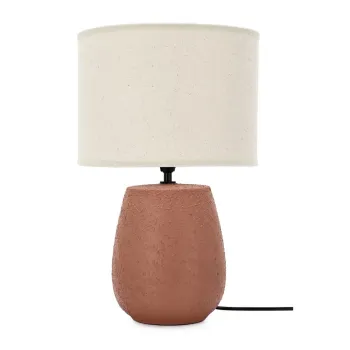 Veioza teracota din ceramica cu abajur textil (inaltime 41,5 cm) Irvin - Yes Everyday imagine