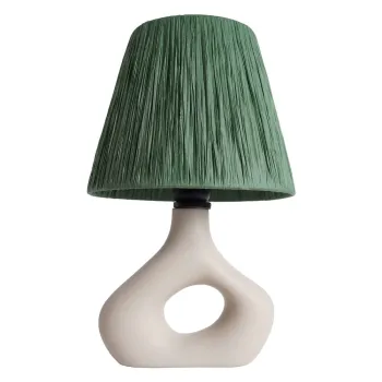 Veioza verde cu abajur din sfoara din hartie (inaltime 40 cm) Serin - Opviq lights imagine