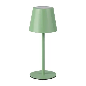 Veioza verde-deschis LED cu abajur din metal (inaltime 21 cm) Diaz - Trio imagine