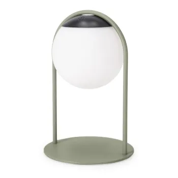 Veioza verde LED cu intensitate reglabila cu abajur din plastic (inaltime 21 cm) Pansy - Bizzotto imagine