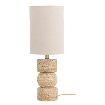 VeiozAA(R)n culoare naturalAdin piatrAcu abajur textil (A(R)nAflE>ime 53 cm) Marci aEURBloomingville imagine