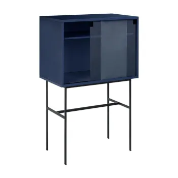 Vitrina albastru-inchis cu usa glisanta 70x109x40 cm Lekko - noo.ma imagine
