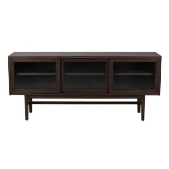 Vitrina maro cu aspect de lemn de stejar cu usa glisanta 170x75 cm Hazelton - Rowico imagine