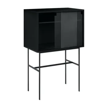 Vitrina neagra cu usa glisanta 70x109x40 cm Lekko - noo.ma imagine