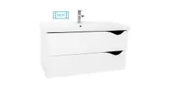 Baza si lavoar baie GN0971 - 80 cm, suspendat, alb imagine