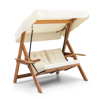 Balansoar de gradina GALATA SWING S2, 2 locuri, crem, 160x120x195 cm imagine
