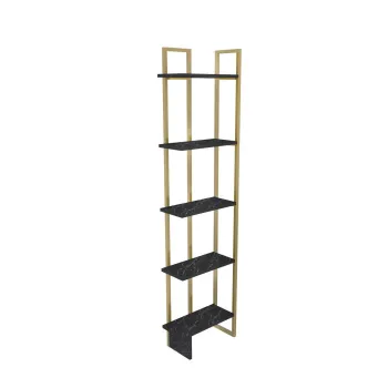 Biblioteca ALICE, negru + auriu, 45,2x21,6x180 cm imagine