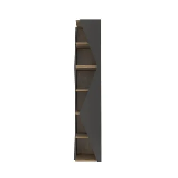Biblioteca ARROW, negru + nuc, 31,8x31,8x165 cm imagine