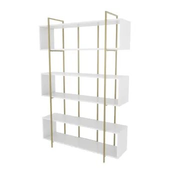 Biblioteca BRUTI, alb + auriu, 120x29,6x180 cm imagine