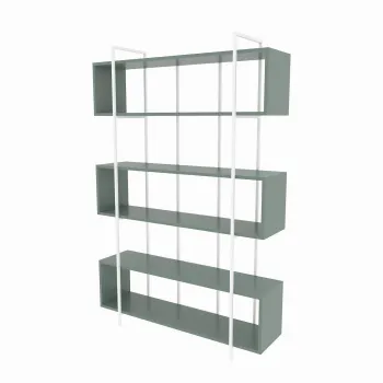 Biblioteca BRUTI, verde + alb, 120x29,6x180 cm imagine