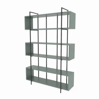 Biblioteca BRUTI, verde + negru, 120x29,6x180 cm imagine