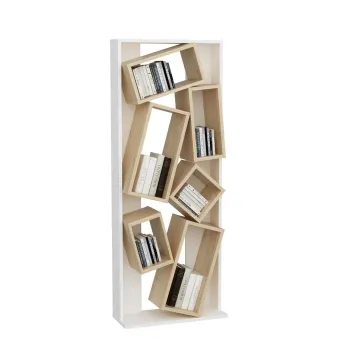 Biblioteca CARMEN, alb + stejar, 63x24x153,6 cm imagine