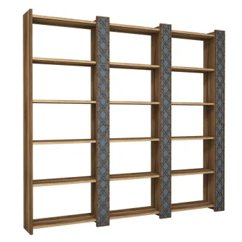 Biblioteca CITY 3, nuc + calcedonie, 184,6x24,2x170 cm imagine