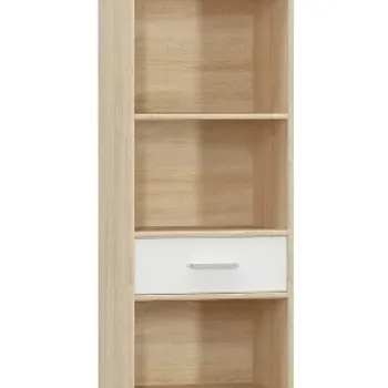 Biblioteca deschisa TIPS, 1 sertar, stejar sonoma + alb, 50,2x34,3x195,5 cm imagine