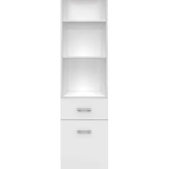 Biblioteca deschisa TOP MIX, 1 usa, 1 sertar, alb, 40x33x183 cm imagine