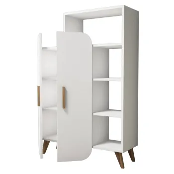 Biblioteca FORM, alb, 90x32x132 cm imagine