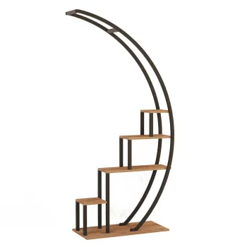 Biblioteca GARDEN, pin atlantic + negru, 85x35x180 cm imagine