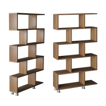 Biblioteca NILUFER, nuc, 90x20x156 cm imagine
