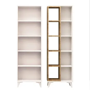 Biblioteca POTENZA, stejar + alb, 100x25x162 cm imagine