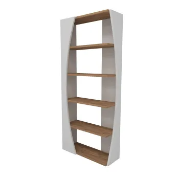 Biblioteca SELGE, pin atlantic + alb, 63,6x23,8x150 cm imagine