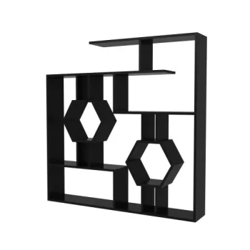 Biblioteca TAMARA, negru, 134x22x134 cm imagine