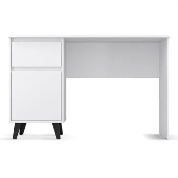 Birou BORG, 1 usa, 1 sertar, alb, 117x55x75,6 cm imagine