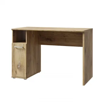 Birou NIKO PAN, cu usa si spatiu depozitare, stejar deschis Flagstaff, 110x51x73,5 cm imagine