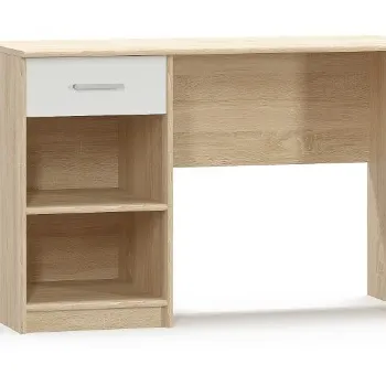 Birou TIPS, 1 sertar, stejar sonoma + alb, 120x54x77,5 cm imagine