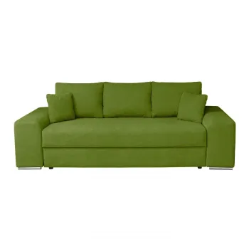 Canapea AMALIA II extensibila, 3 locuri, cu arcuri si lada depozitare, verde deschis, 256x100x80 cm imagine