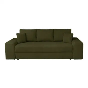 Canapea AMALIA II extensibila, 3 locuri, cu arcuri si lada depozitare, verde inchis, 256x100x80 cm imagine