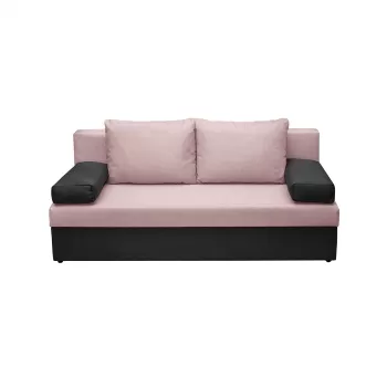 Canapea ANA extensibila, 3 locuri, cu lada depozitare, gri antracit + roz, 185x82x80 cm imagine