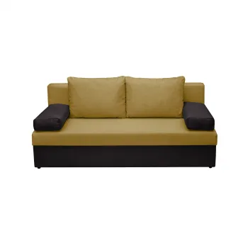 Canapea ANA extensibila, 3 locuri, cu lada depozitare, gri inchis + galben, 185x82x80 cm imagine