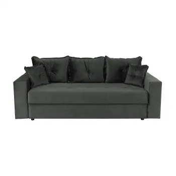 Canapea ARISSA extensibila, 3 locuri, cu arcuri, gri inchis, 235x110x77 cm imagine