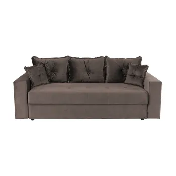 Canapea ARISSA extensibila, 3 locuri, cu arcuri, maro, 235x110x77 cm imagine