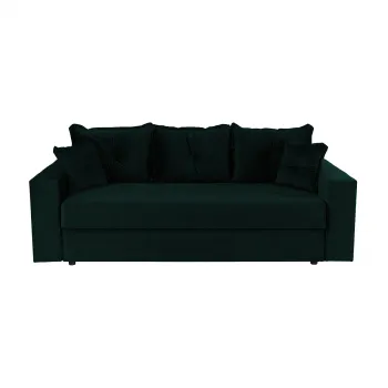Canapea ARISSA extensibila, 3 locuri, cu arcuri, verde inchis, 235x110x77 cm imagine