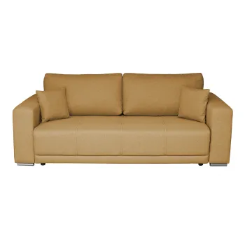 Canapea BERNA B extensibila, 3 locuri, cu arcuri si lada depozitare, galben, 238x108x77 cm imagine