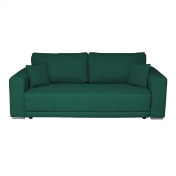 Canapea BERNA B extensibila, 3 locuri, cu arcuri si lada depozitare, verde inchis, 238x108x77 cm imagine