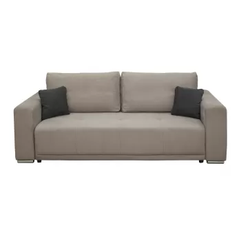 Canapea BERNA extensibila, 3 locuri, cu arcuri si lada depozitare, nisip, 238x108x77 cm imagine