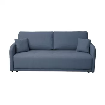 Canapea BERNA S extensibila, 3 locuri, cu arcuri si lada depozitare, albastru, 210x110x90 cm imagine