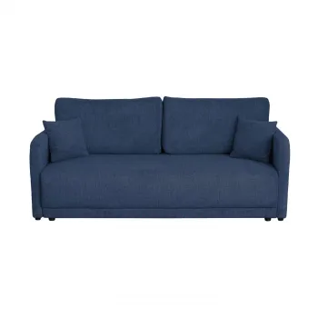 Canapea BERNA S extensibila, 3 locuri, cu arcuri si lada depozitare, albastru, 210x110x93 cm imagine