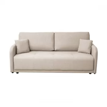 Canapea BERNA S extensibila, 3 locuri, cu arcuri si lada depozitare, bej, 210x110x90 cm imagine