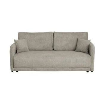 Canapea BERNA S extensibila, 3 locuri, cu arcuri si lada depozitare, bej inchis, 210x110x93 cm imagine