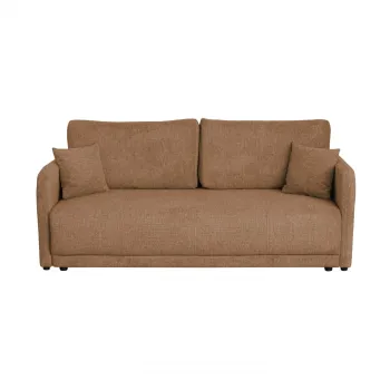 Canapea BERNA S extensibila, 3 locuri, cu arcuri si lada depozitare, caramiziu, 210x110x93 cm imagine