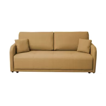 Canapea BERNA S extensibila, 3 locuri, cu arcuri si lada depozitare, galben, 210x110x90 cm imagine