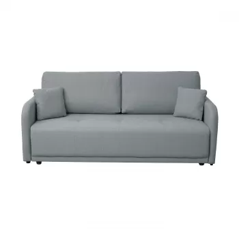 Canapea BERNA S extensibila, 3 locuri, cu arcuri si lada depozitare, gri deschis, 210x110x90 cm imagine